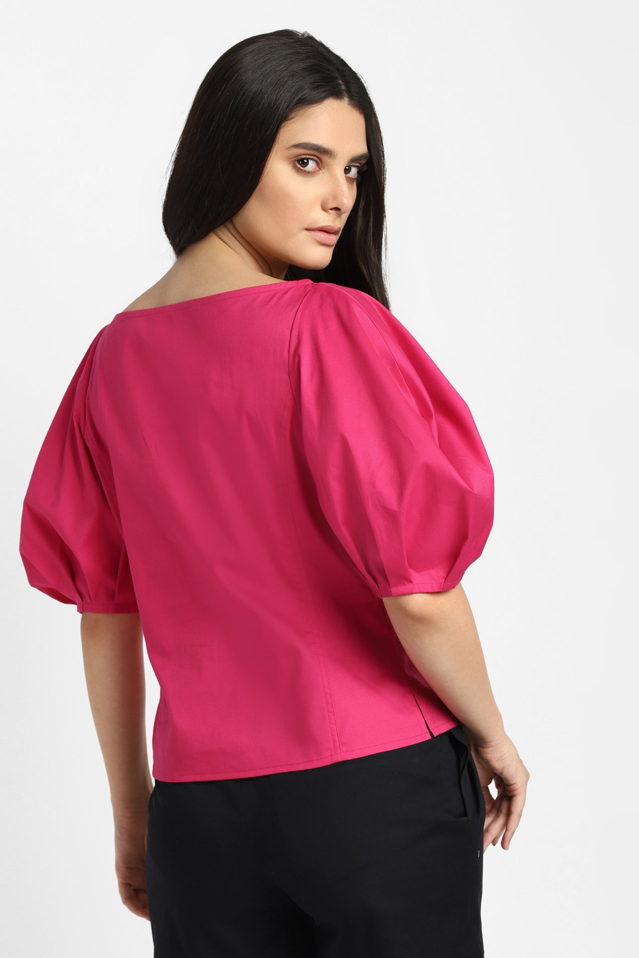 notre-ame-le-galbe-flounce-sleeve-pink-blouse-top-B