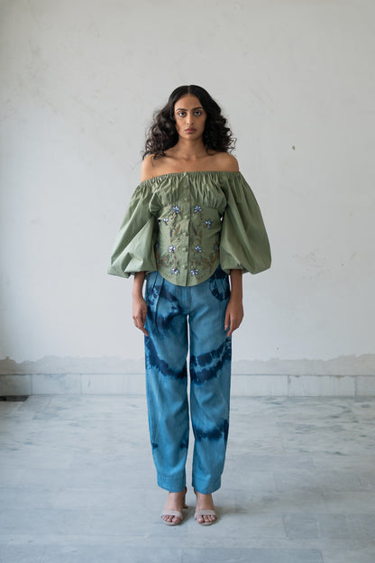     Notre-ame-Le-Jardin-Olive-Offshoulder-Blous-F